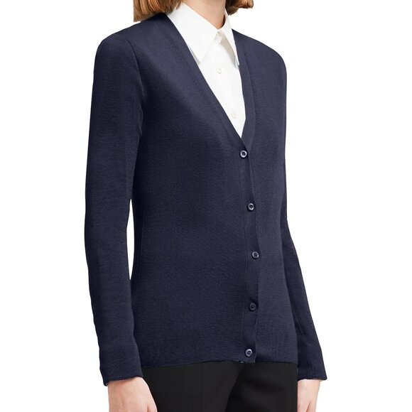 PRADA Cashmere Silk Cardigan Sweater Knit Gray size 42 US 6 Authentic - Picture 15 of 16